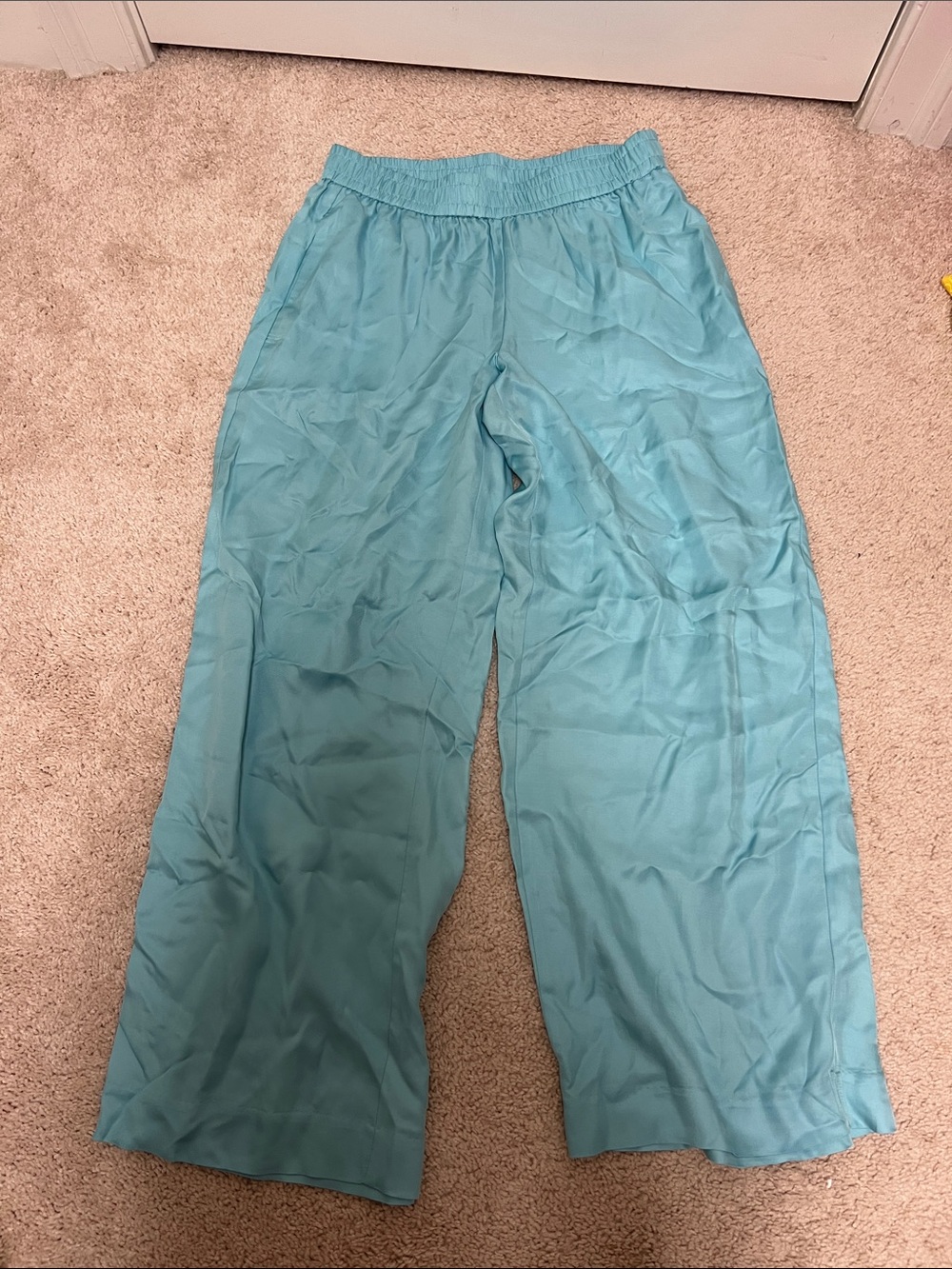 Ann Taylor Light Aqua Elastic Waist Pants